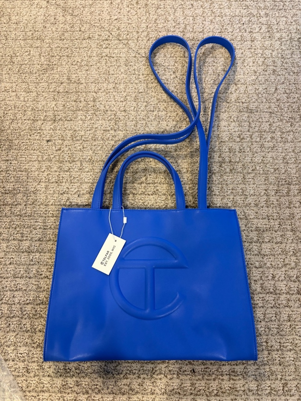 Telfar Medium Shopping Bag “Painter’s Tape” Blue NWT Authentic